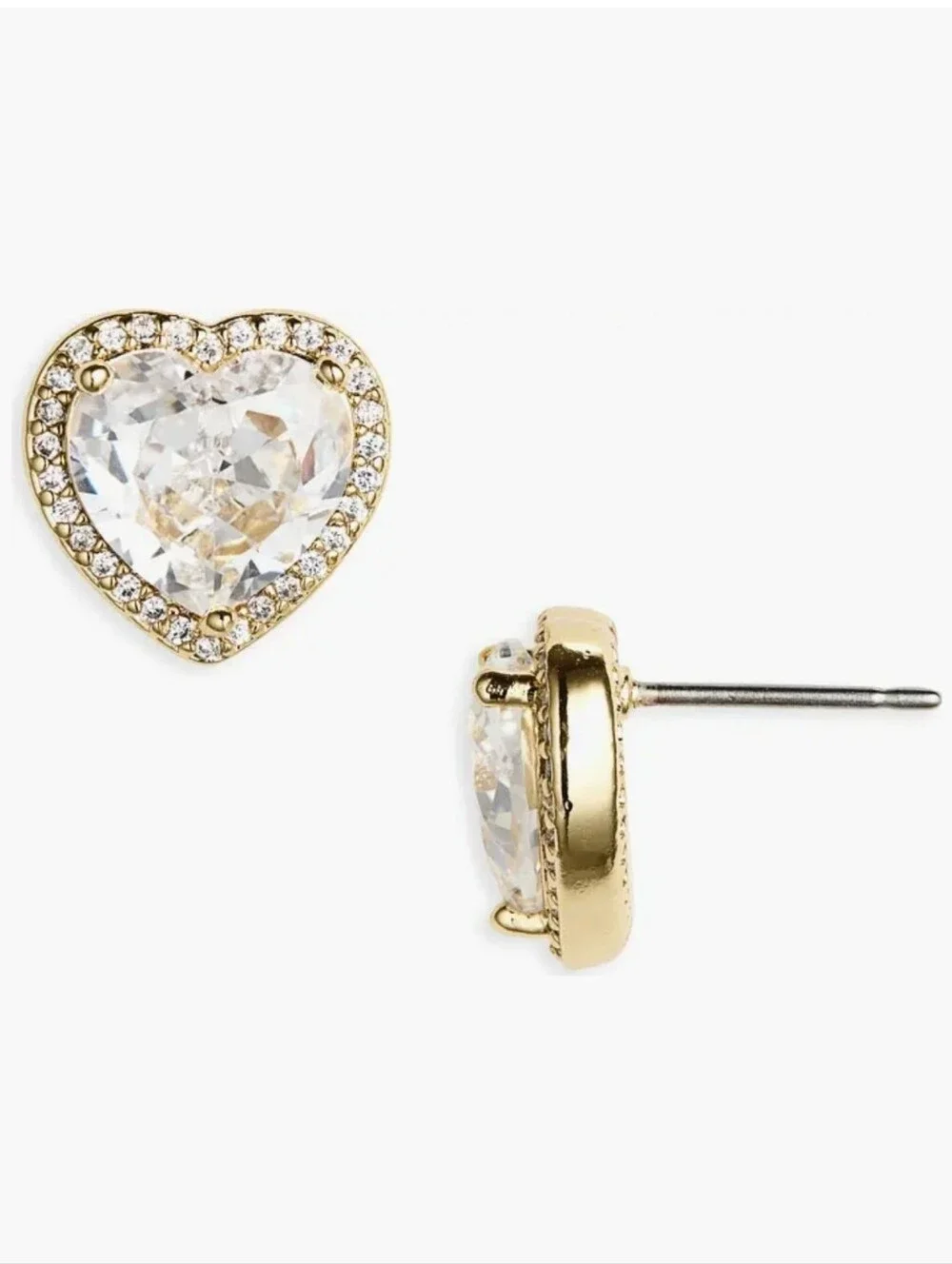 Kate Spade Pavé Heart Stud Earrings NWT In Box